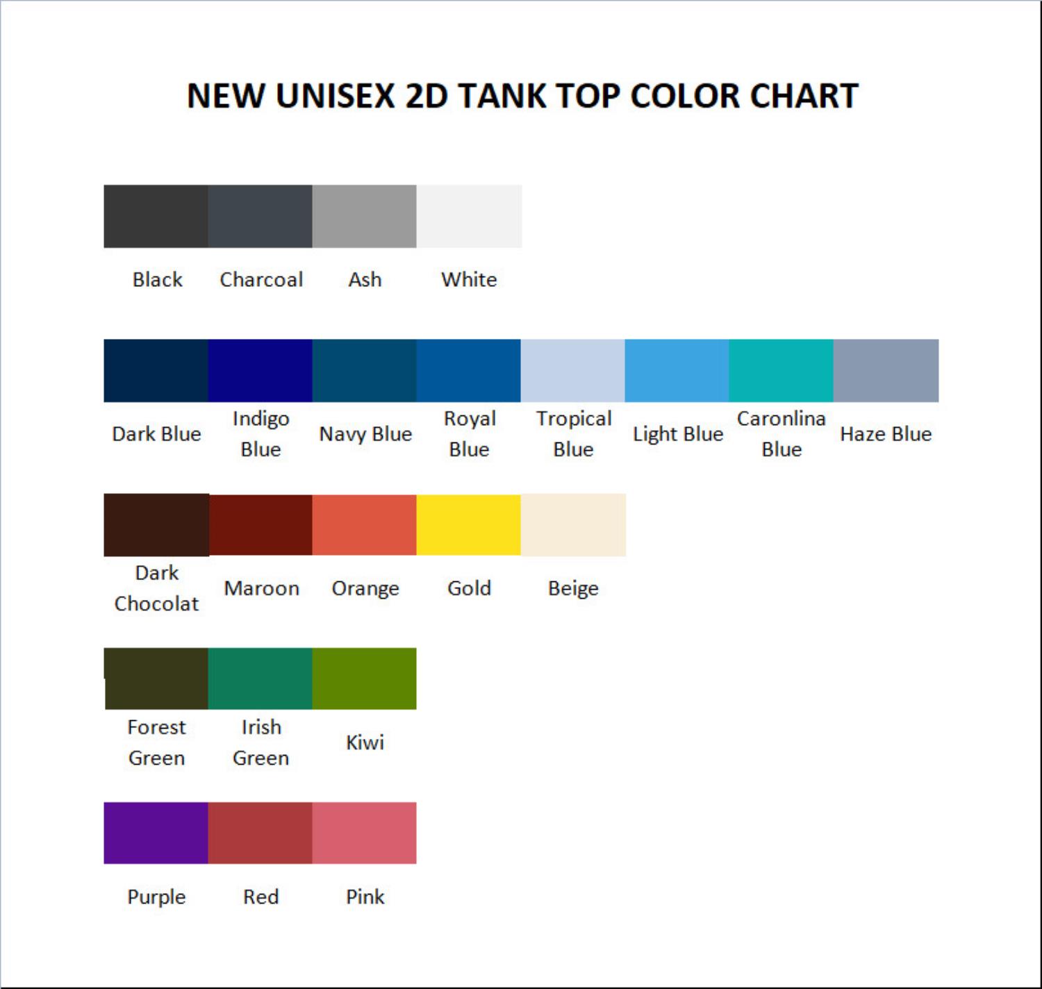 tank top color chart - Dragon Age Merch