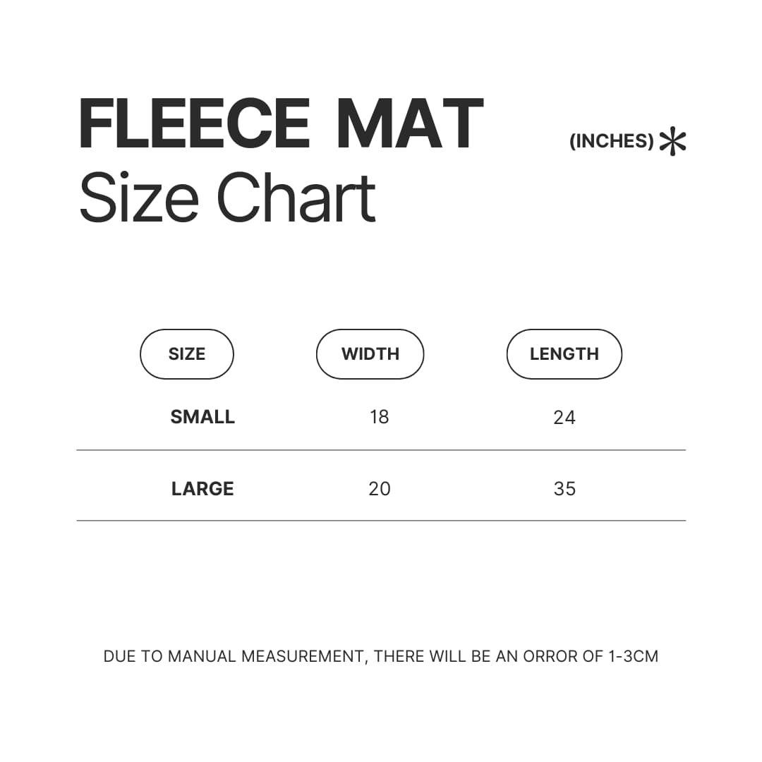 Fleece Mat Size Chart - Dragon Age Merch