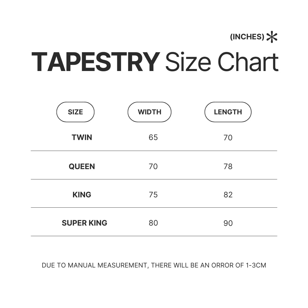 Tapestry Size Chart - Dragon Age Merch